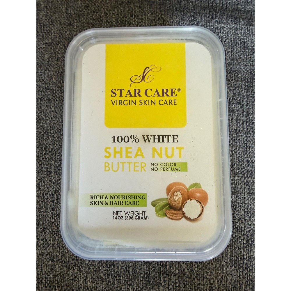 Star Care 100% White Shea Nut Butter 14oz Virgin Unrefined Skin & Hair Care